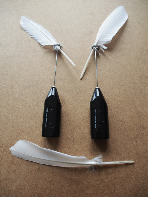 Milk whisks and feathers